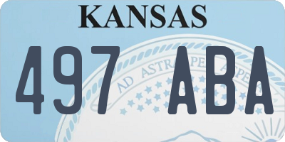 KS license plate 497ABA