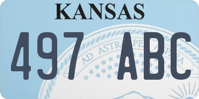 KS license plate 497ABC