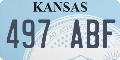 KS license plate 497ABF