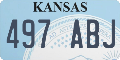 KS license plate 497ABJ