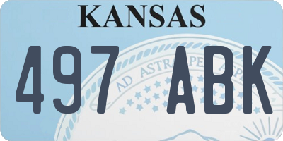 KS license plate 497ABK