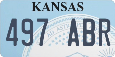 KS license plate 497ABR