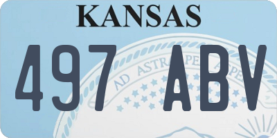 KS license plate 497ABV