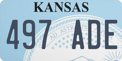 KS license plate 497ADE