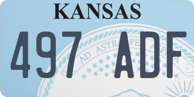 KS license plate 497ADF