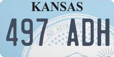 KS license plate 497ADH