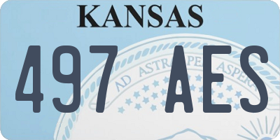 KS license plate 497AES