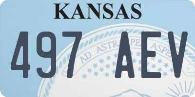KS license plate 497AEV
