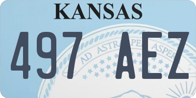KS license plate 497AEZ