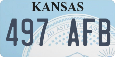 KS license plate 497AFB