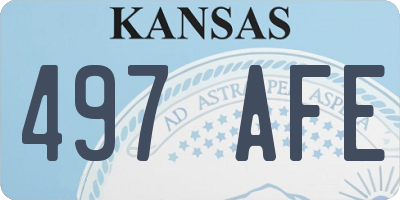 KS license plate 497AFE