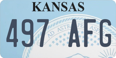 KS license plate 497AFG