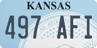 KS license plate 497AFI