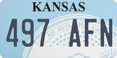 KS license plate 497AFN