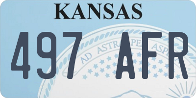 KS license plate 497AFR
