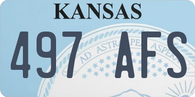KS license plate 497AFS