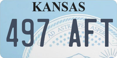 KS license plate 497AFT