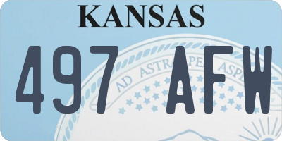 KS license plate 497AFW