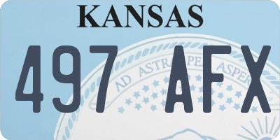 KS license plate 497AFX