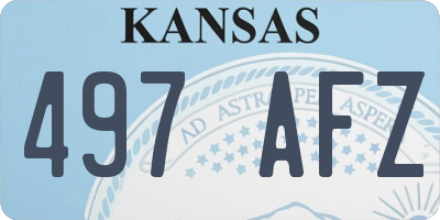 KS license plate 497AFZ