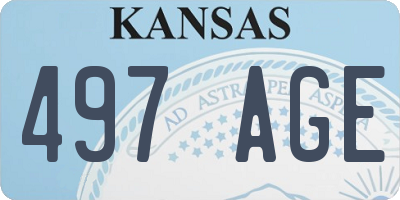 KS license plate 497AGE