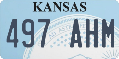 KS license plate 497AHM