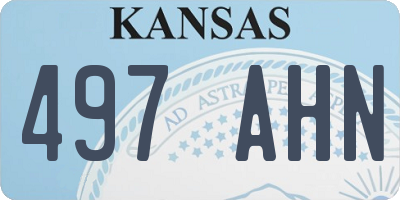 KS license plate 497AHN