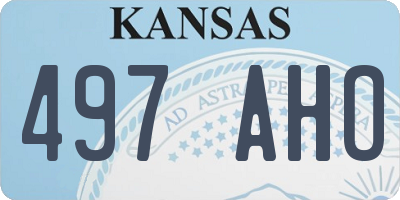 KS license plate 497AHO