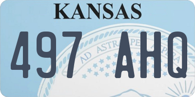 KS license plate 497AHQ