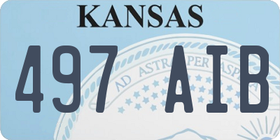 KS license plate 497AIB