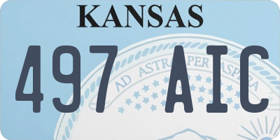 KS license plate 497AIC