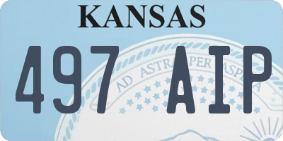 KS license plate 497AIP