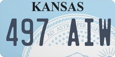 KS license plate 497AIW