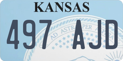 KS license plate 497AJD