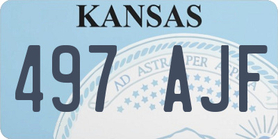 KS license plate 497AJF