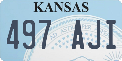 KS license plate 497AJI