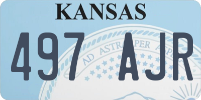 KS license plate 497AJR