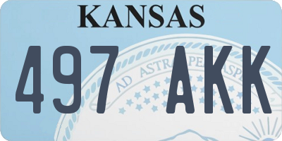 KS license plate 497AKK