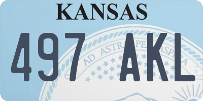 KS license plate 497AKL