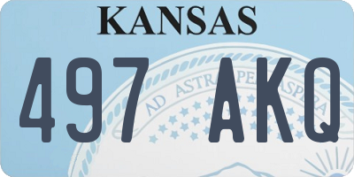 KS license plate 497AKQ