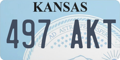 KS license plate 497AKT