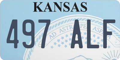 KS license plate 497ALF