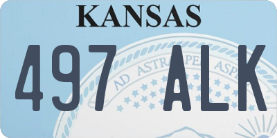 KS license plate 497ALK
