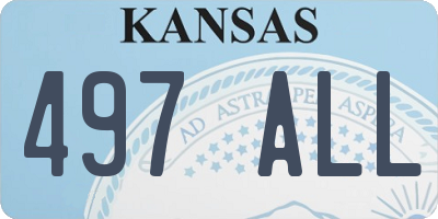 KS license plate 497ALL