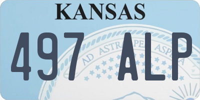 KS license plate 497ALP