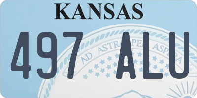 KS license plate 497ALU