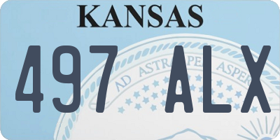 KS license plate 497ALX
