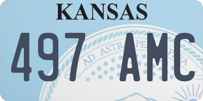 KS license plate 497AMC