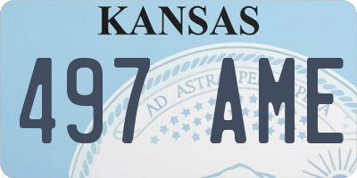 KS license plate 497AME