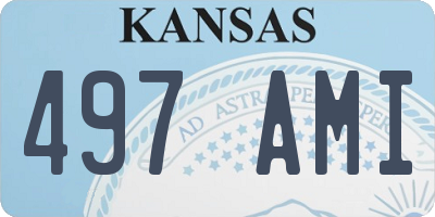 KS license plate 497AMI
